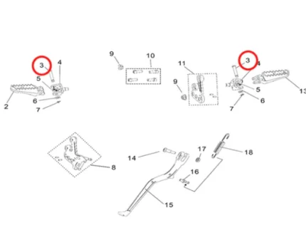 Light Bee Footpeg Mounting Pin