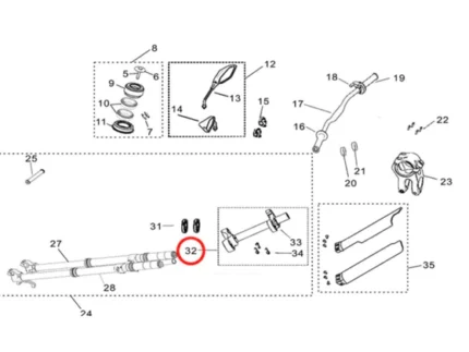 Steering Stem Assembly (KKE front fork)