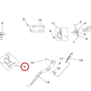 Light Bee Left Footpeg Mounting Bracket